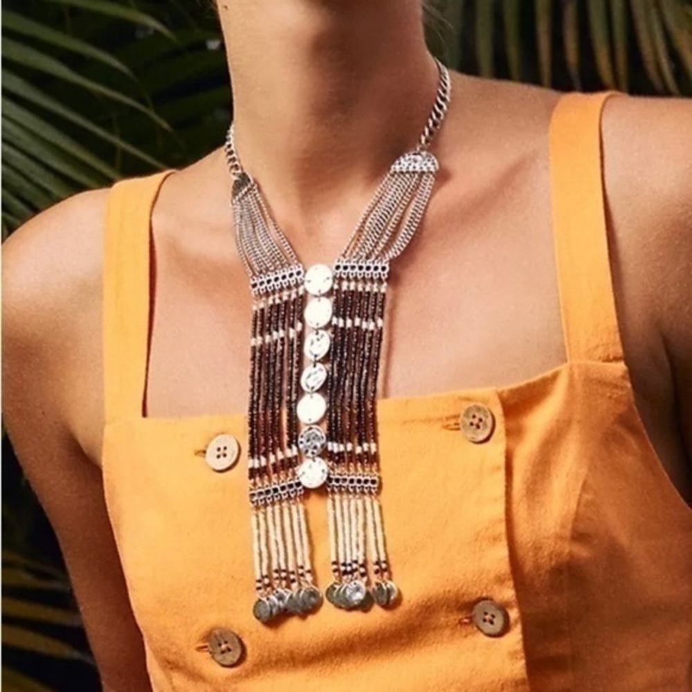 Free People Sunrise Beaded Necklace. NWT